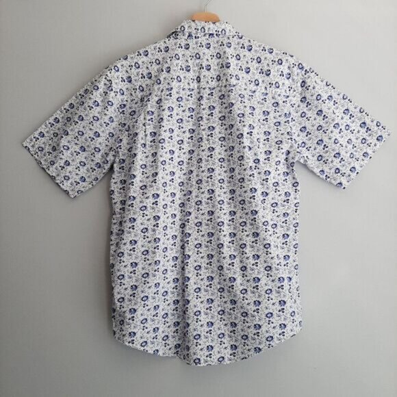 TABI | 100% Cotton Ditsy Floral Button Down Shirt White & Blue Sz 6 - Picture 9 of 12
